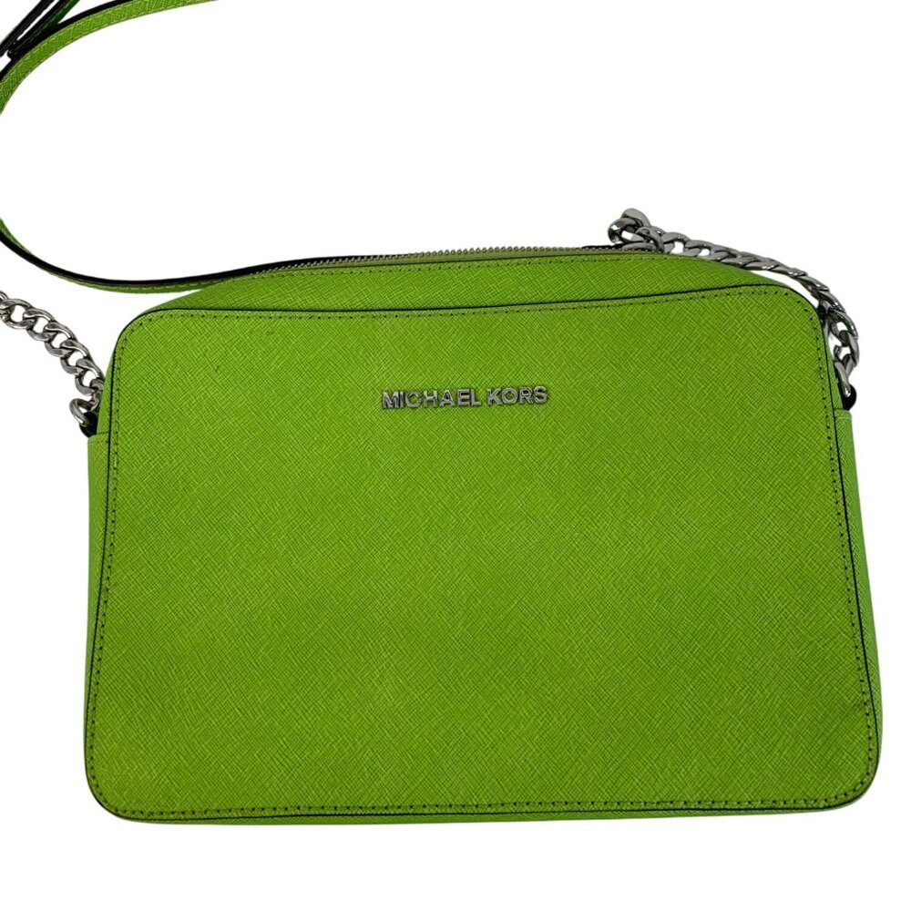 Michael Kors Green Saffiano Leather Crossbody Bag